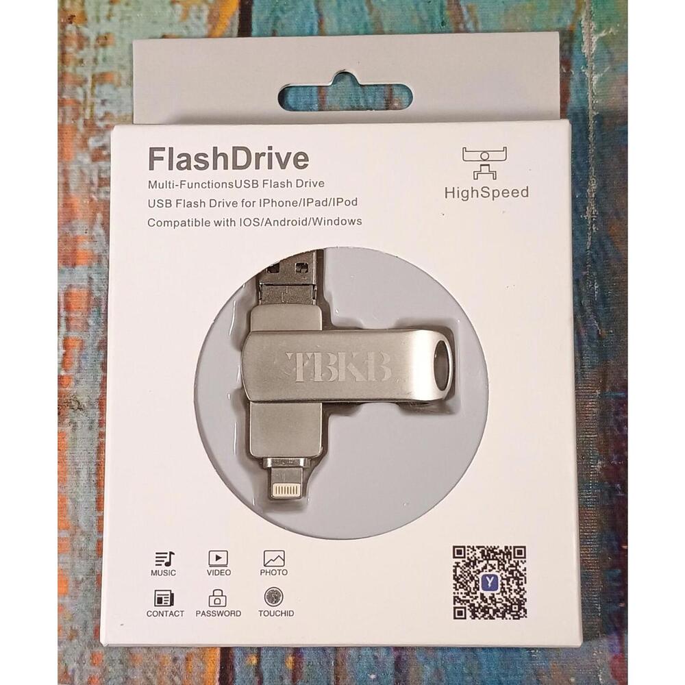 TBKB Multi-Functions USB Flash Drive‎ with Dual Storage for iOS and PC